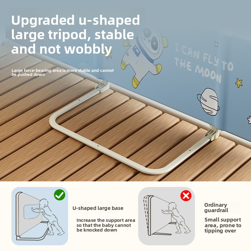 Adjustable Height Safety Guardrail for Infants & Toddlers with Portable Design